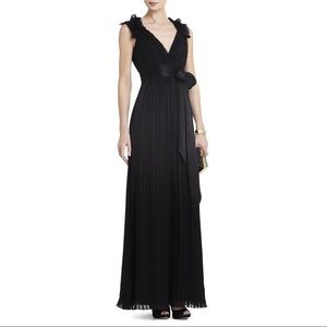 Bcbgmaxazria torey v neck silk gown